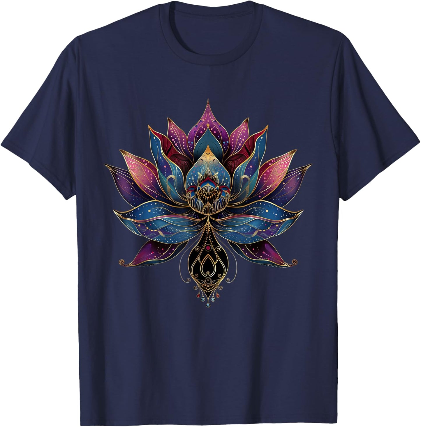 Lotus Flower Vintage Japanese Zen Buddhist Buddhism Yoga T-Shirt - T-Shirt | Navy