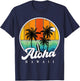 Aloha Hawaii Hawaiian-Shirt Palm Tree Beach Youth Boy Kids T-Shirt - T-Shirt | Navy