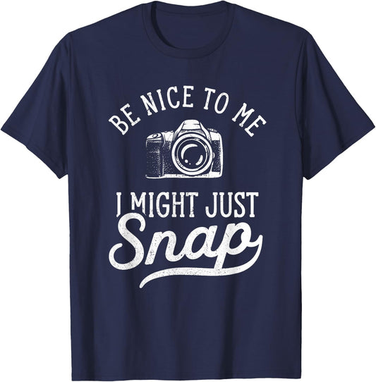 Photography I Might Just Snap Funny Camera Photographer T-Shirt - T-Shirt | Navy