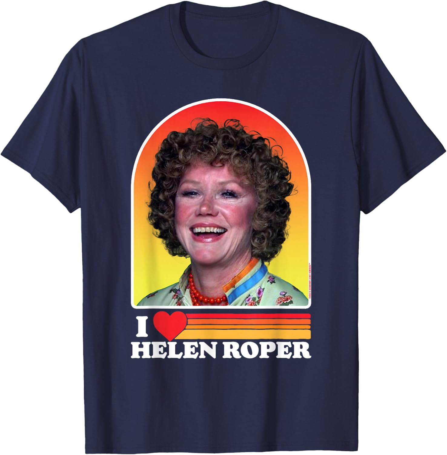 I Love Helen Roper Three's Company Mrs. Roper Retro T-Shirt - T-Shirt | Navy