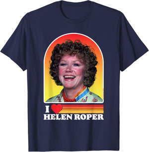 I Love Helen Roper Three's Company Mrs. Roper Retro T-Shirt - T-Shirt | Navy