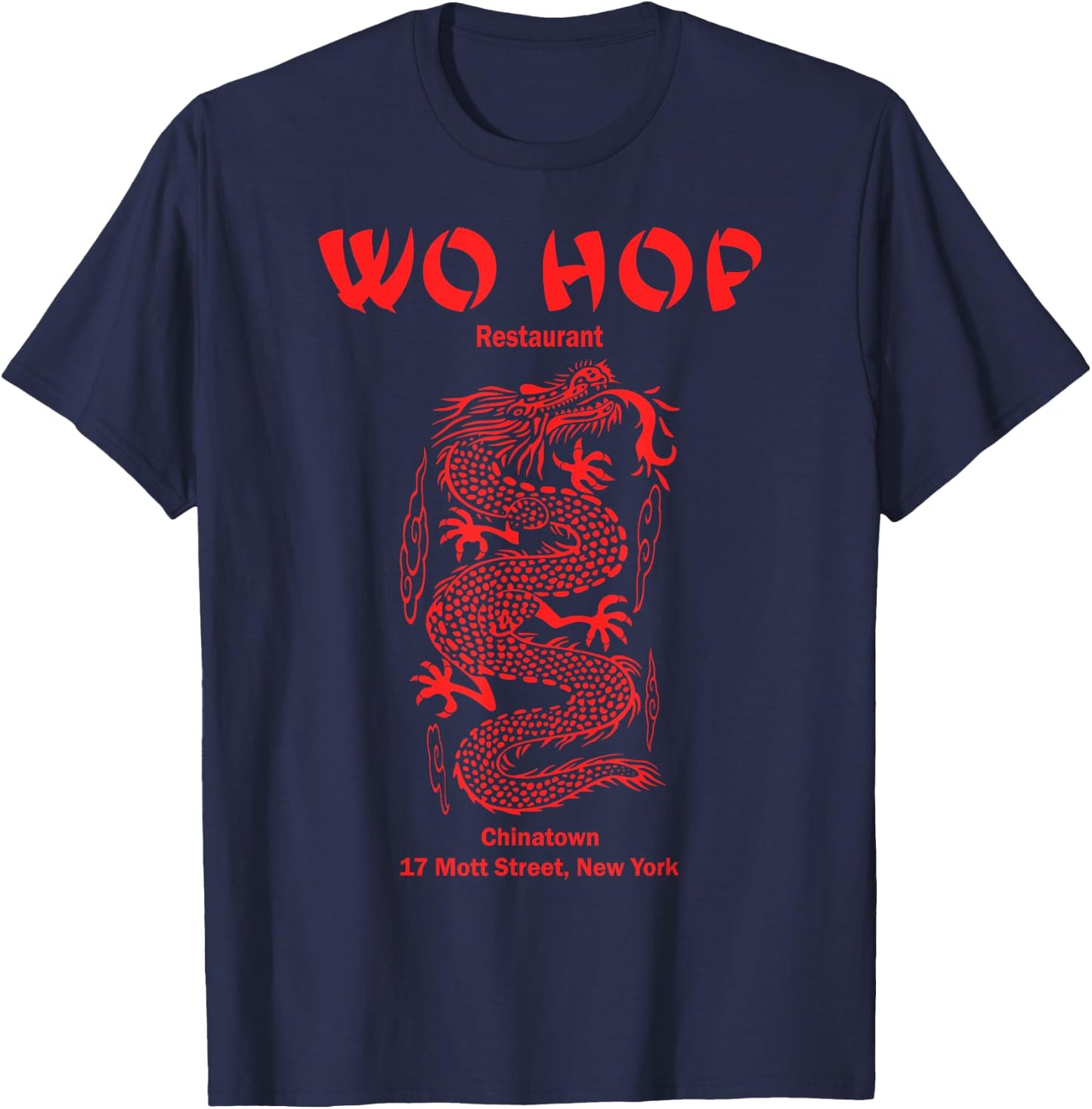 Red Wo hop Restaurant Chinatown, Serpent Dragon Vintage T-Shirt - T-Shirt | Navy