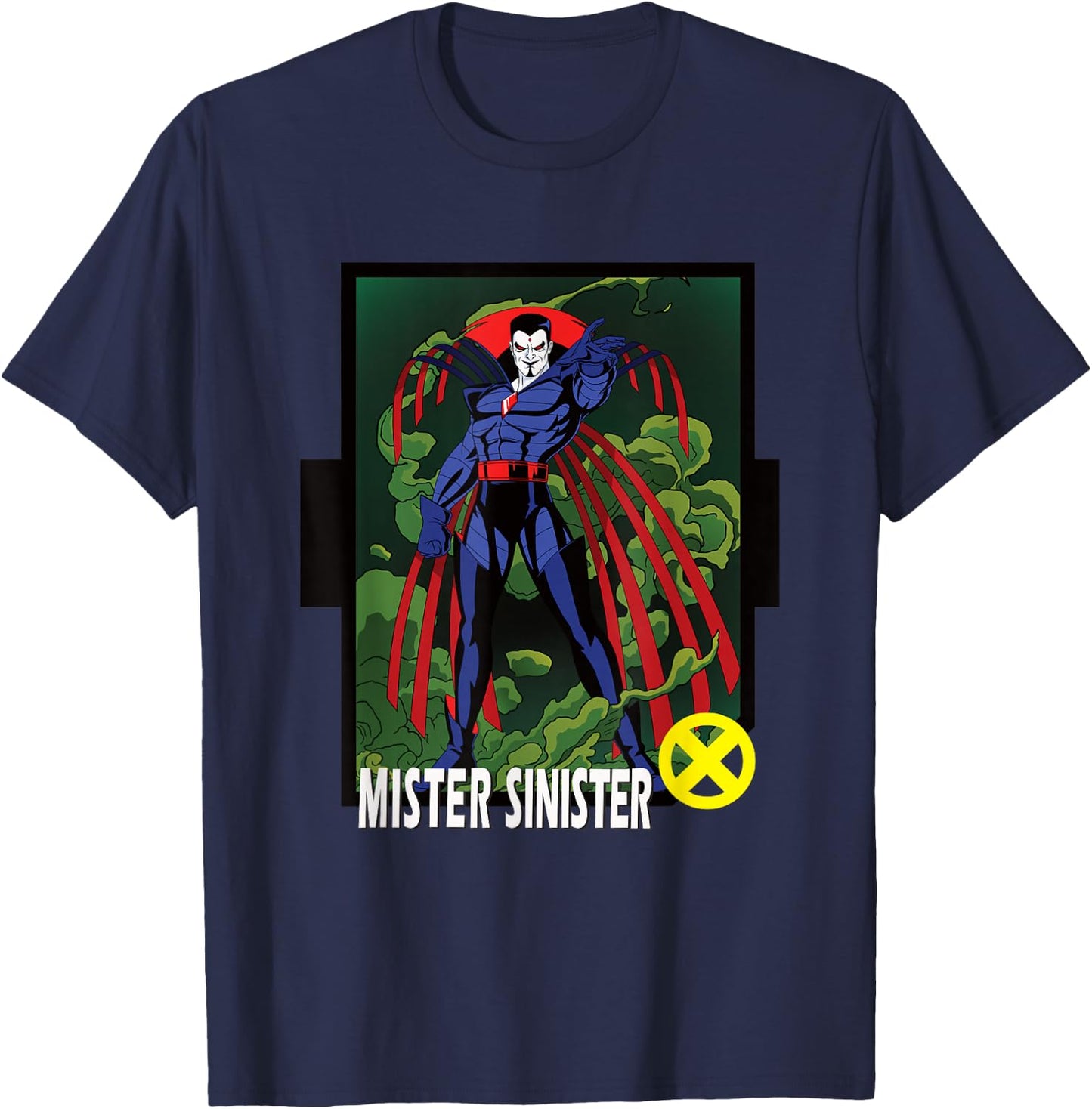 Marvel X-Men '97 Classic Mr. Sinister Vintage Villain Panel T-Shirt - T-Shirt | Navy