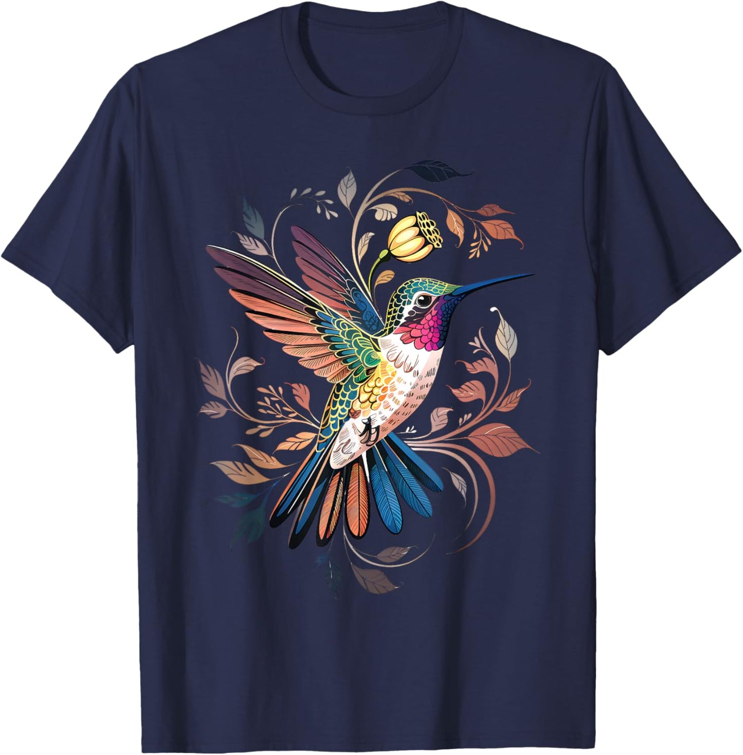 Hummingbird Native American Indian Tribal Graphic T-Shirt - T-Shirt | Navy