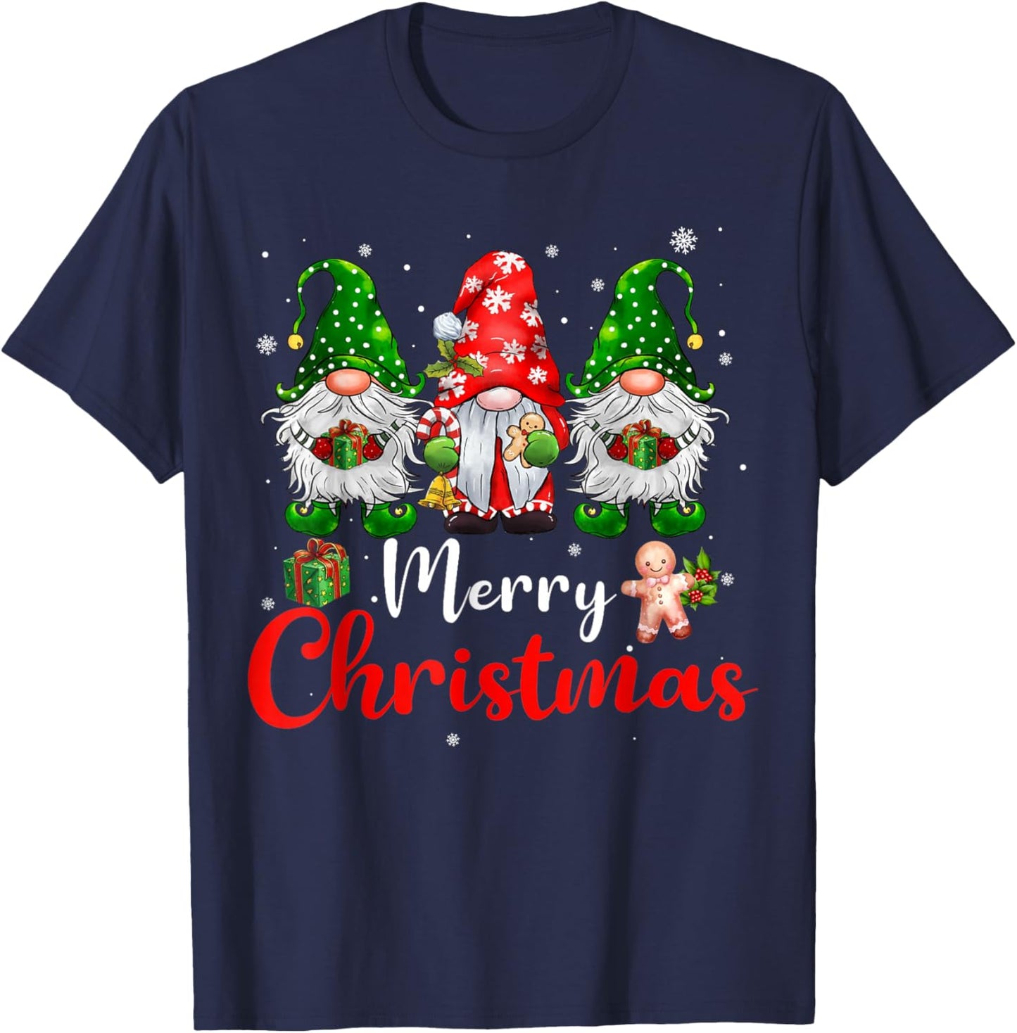 Merry Christmas Gnomes Xmas Family Men Women T-Shirt - T-Shirt | Navy