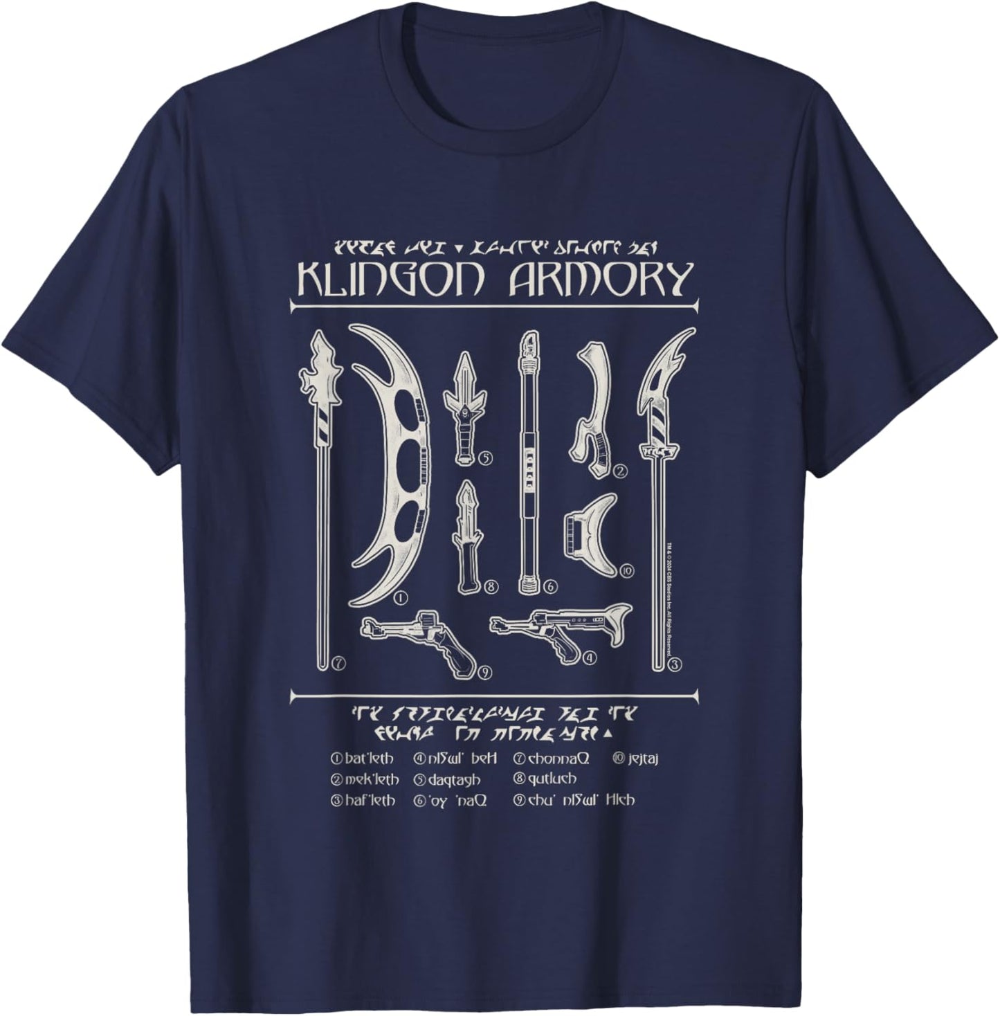 Star Trek: The Next Generation Klingon Armory Weapon Guide T-Shirt - T-Shirt | Navy