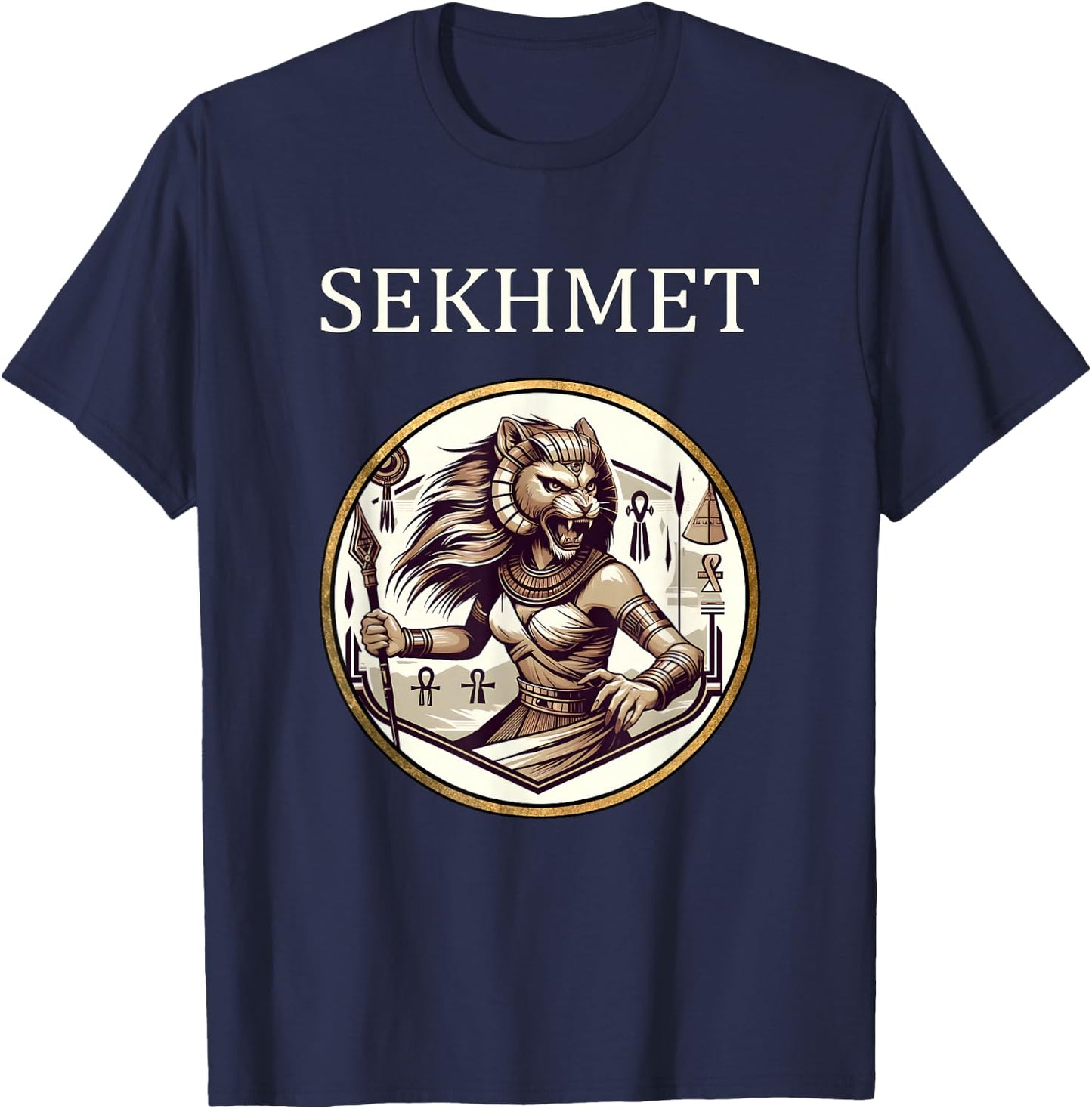 Sekhmet Egyptian Goddess of War and Healing T-Shirt - T-Shirt | Navy
