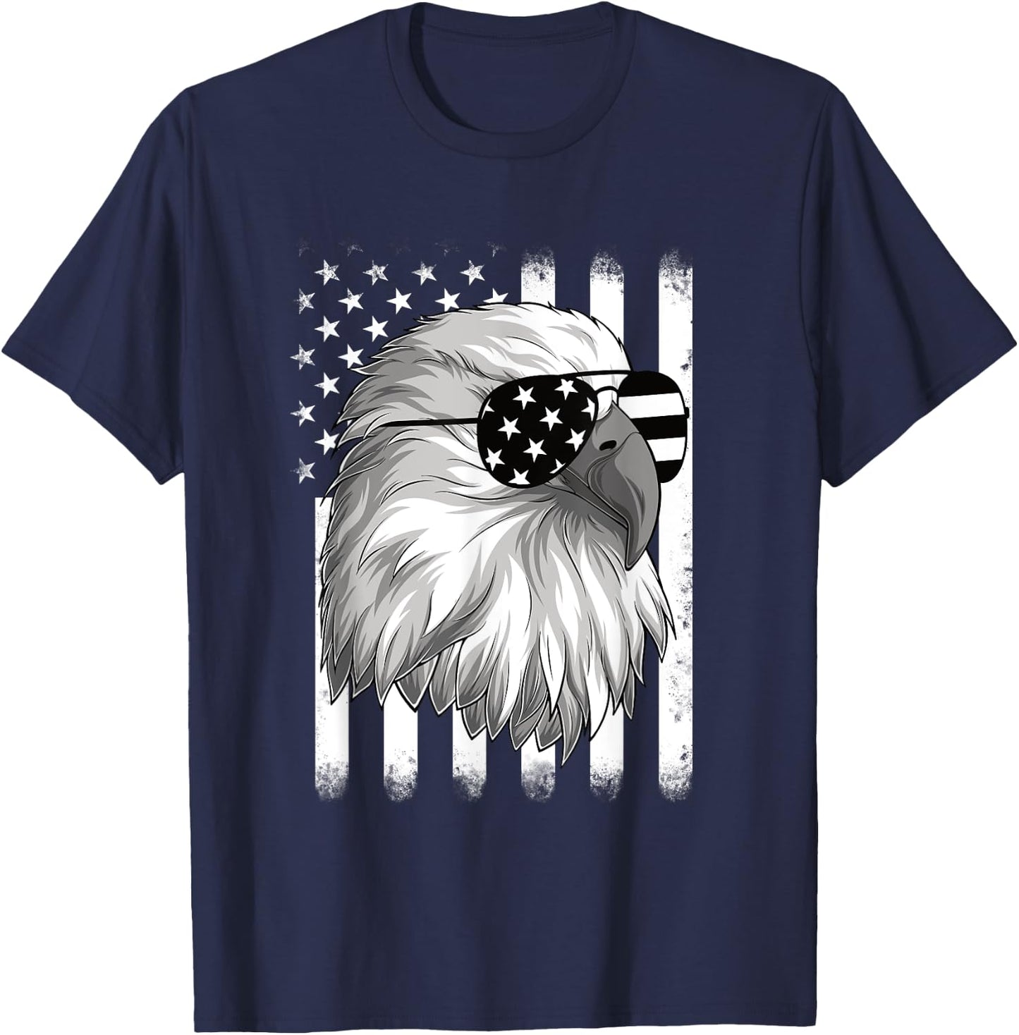 Patriotic Eagle 4th Of July USA American Flag Men Boys Kids T-Shirt - T-Shirt | Navy
