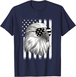 Patriotic Eagle 4th Of July USA American Flag Men Boys Kids T-Shirt - T-Shirt | Navy