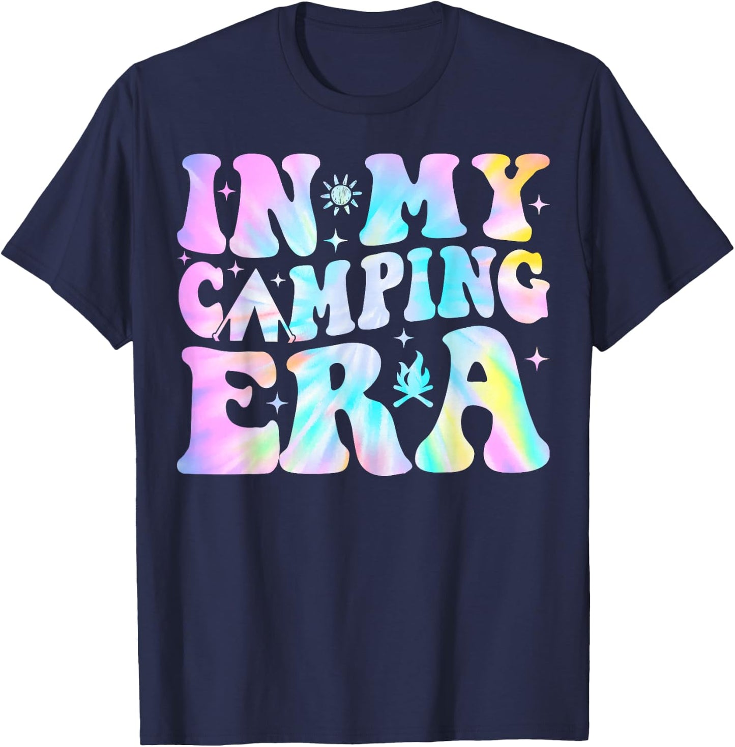 Groovy In My Camping Era Camper T-Shirt - T-Shirt | Navy