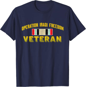 Iraq Operation Iraqi Freedom Veteran Day Gifts - Black - Men's Adults - Small - Short Sleeve - - Letter Print - Embroidery - Modern - Casual - Military - Veterans Day, Memorial Day T-Shirt - T-Shirt | Navy