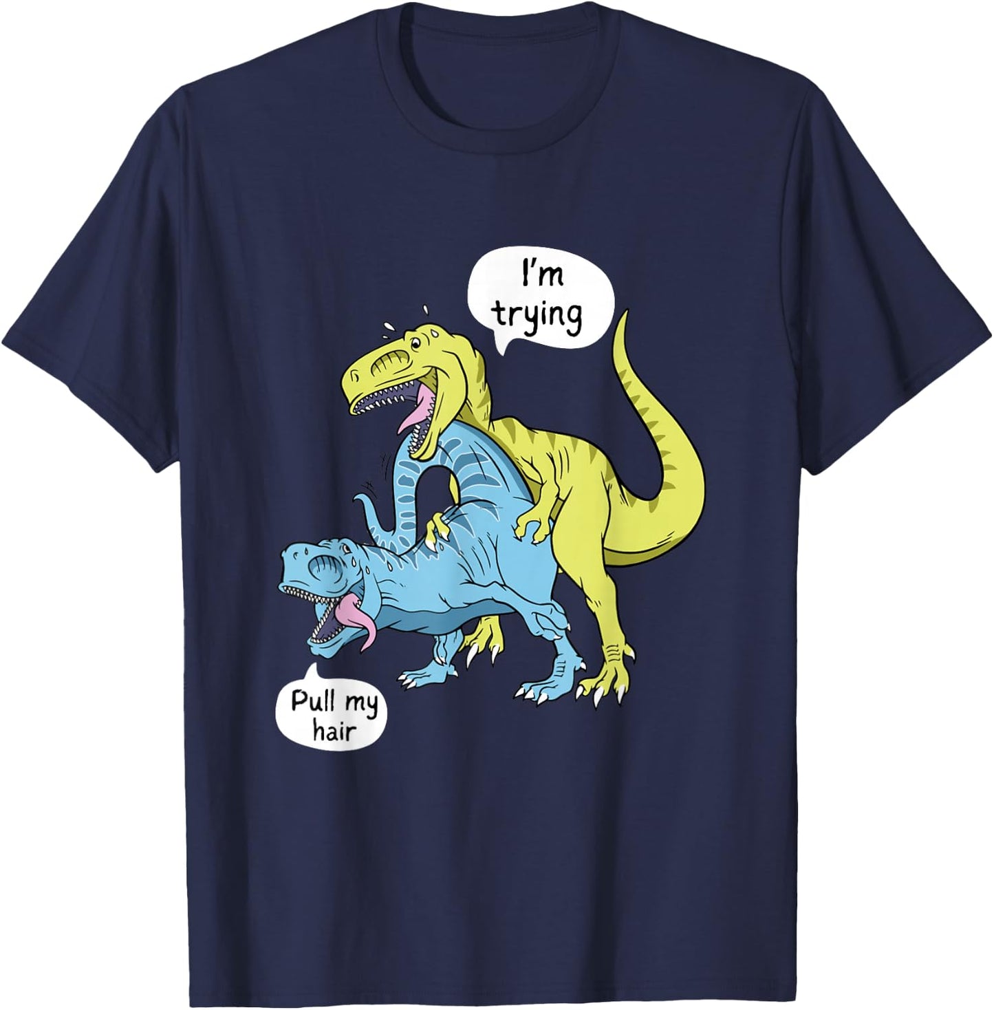 Funny Valentines Day Shirt T-Rex Naughty Roargasm T-Shirt - T-Shirt | Navy