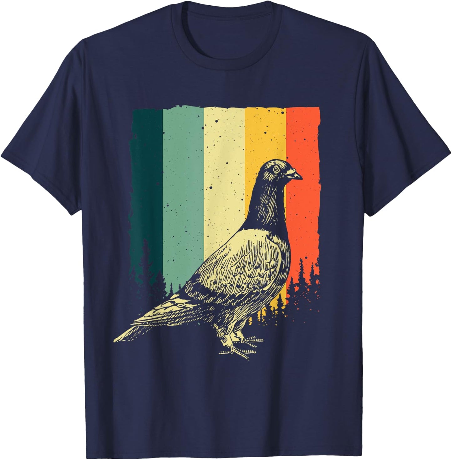 Cute Pigeon Art Women Domestic Homing Pigeon Lovers T-Shirt - T-Shirt | Navy