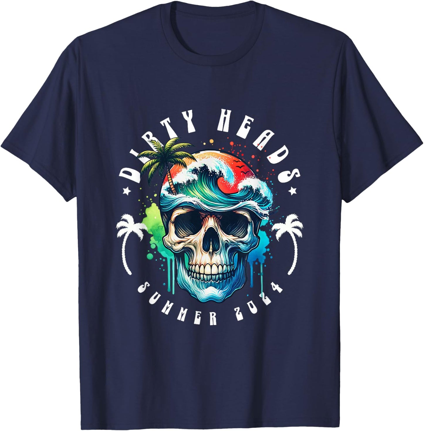 Dirty Heads Summer 2024 Beach T-Shirt - T-Shirt | Navy