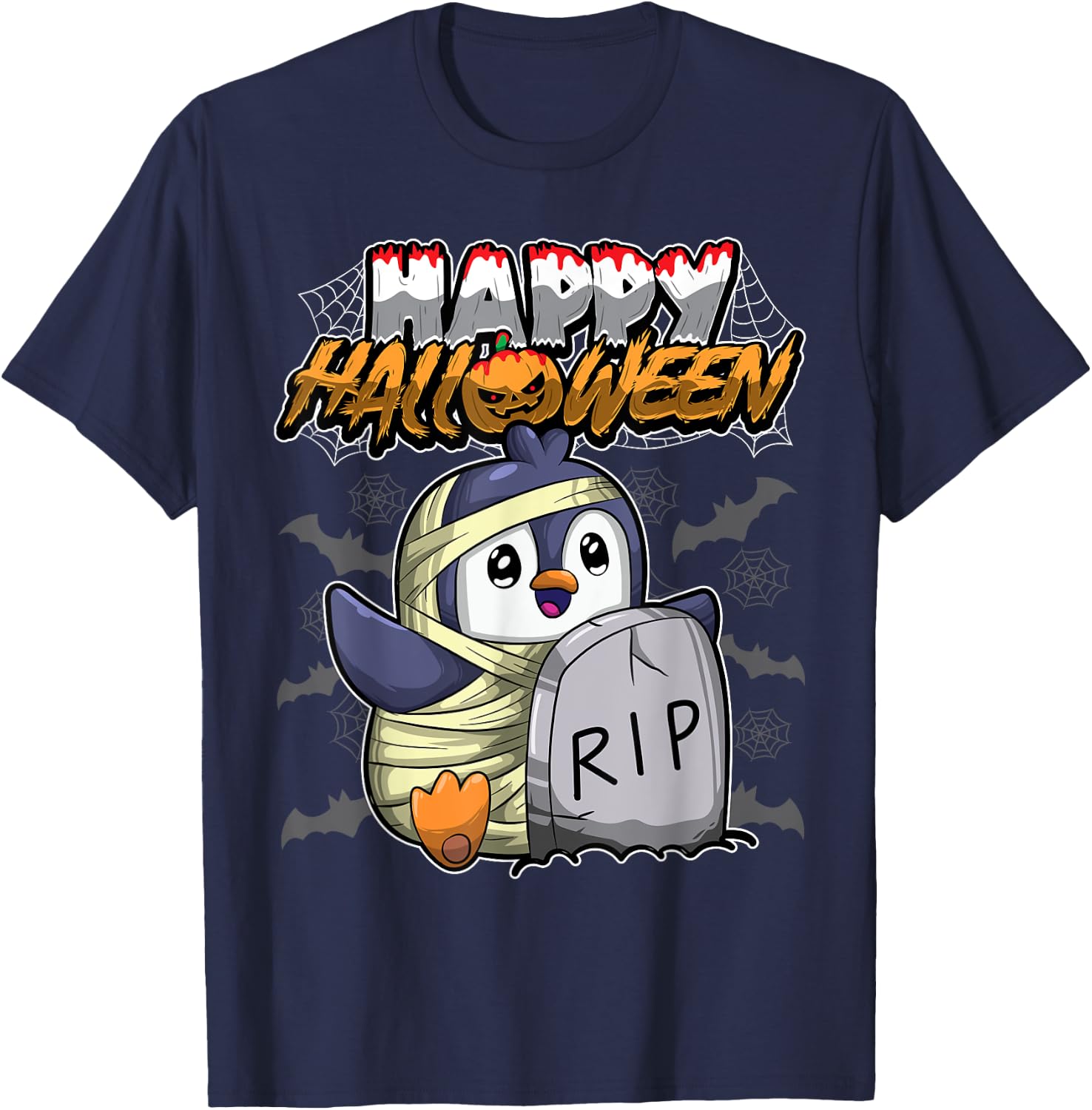 Happy Halloween - Disguised Penguin - Halloween Costume T-Shirt - T-Shirt | Navy