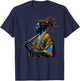 Black History Month Afro American Samurai Warrior Anime Art T-Shirt - T-Shirt | Navy