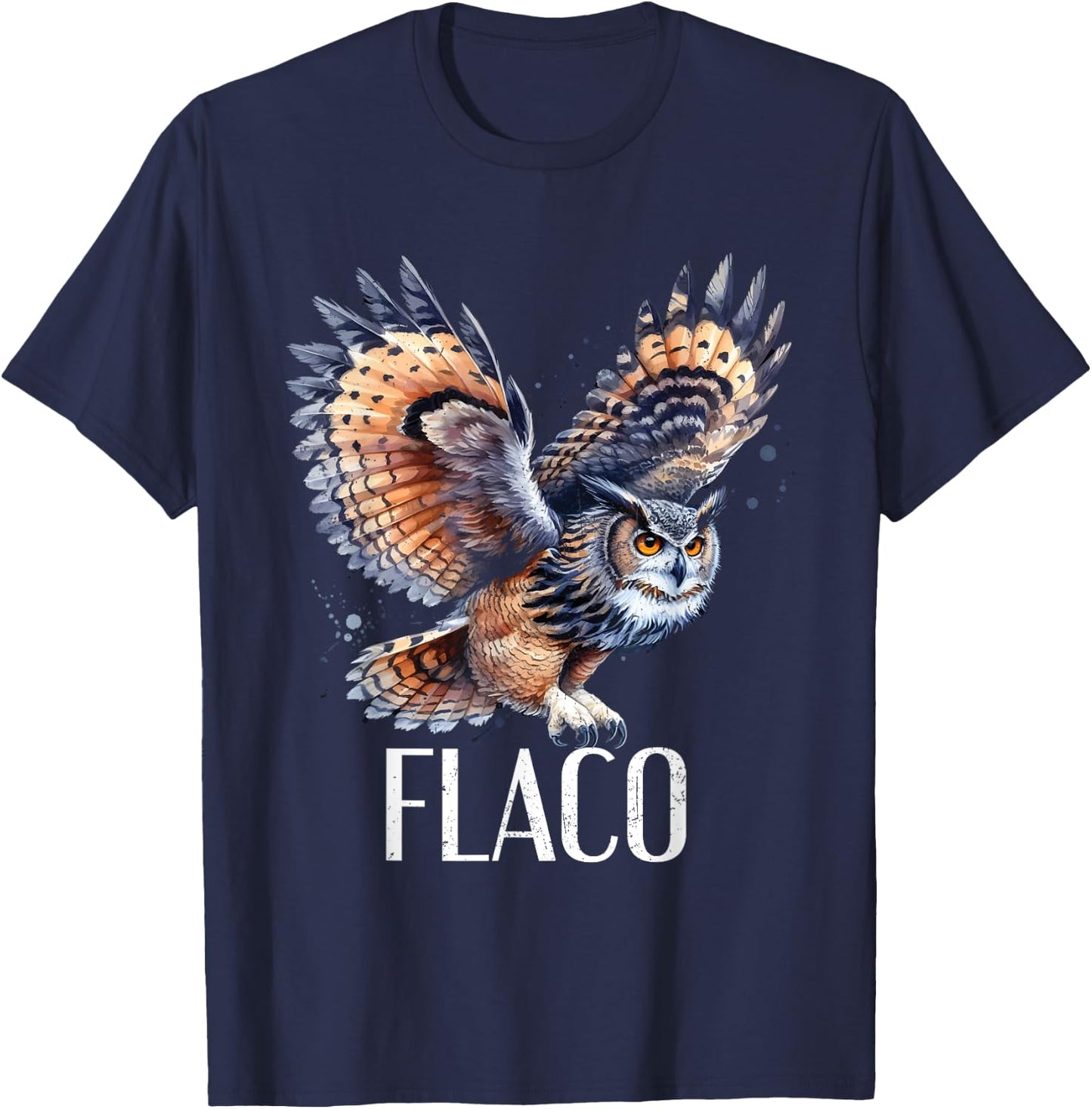 Flaco The Owl Eurasian Eagle Owls Distressed T-Shirt - T-Shirt | Navy