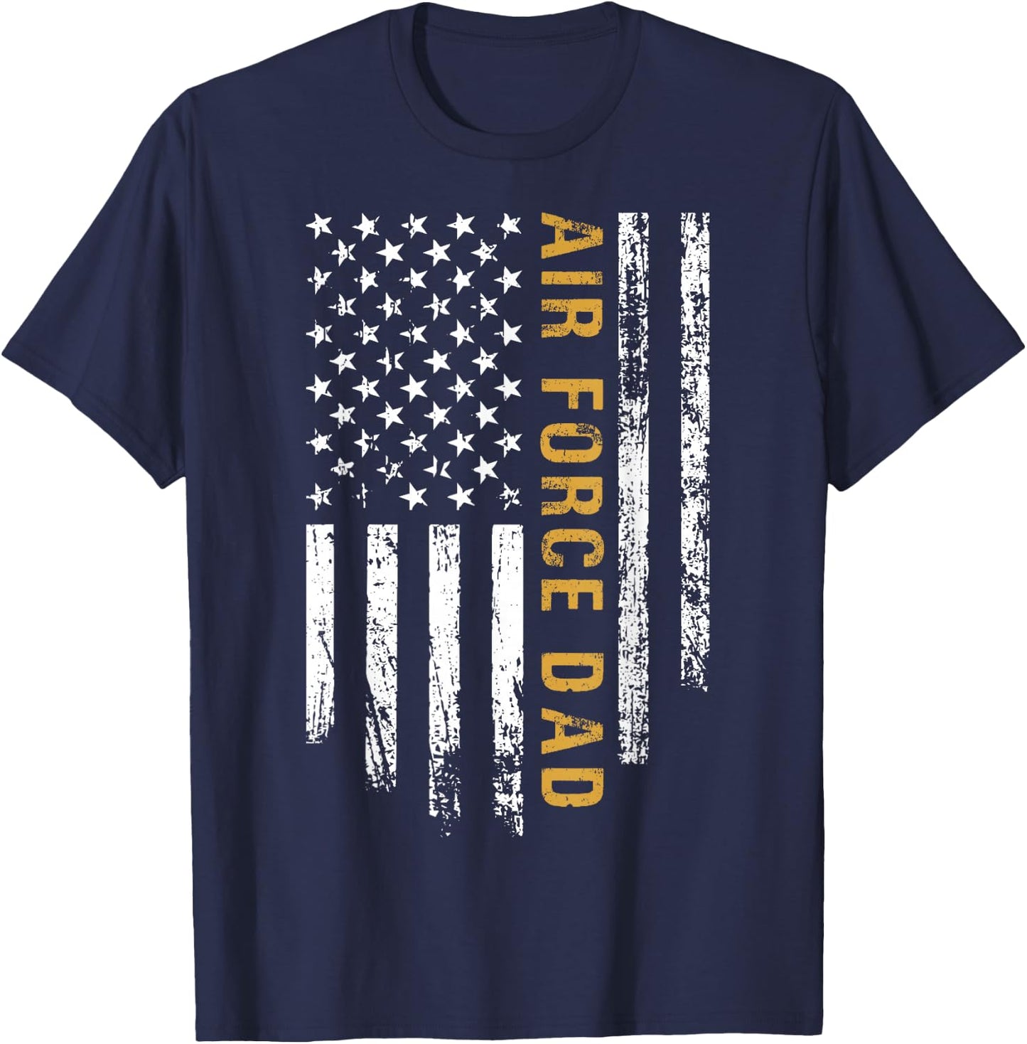 Air Force Dad Grunge American Flag Pride T-Shirt - T-Shirt | Navy