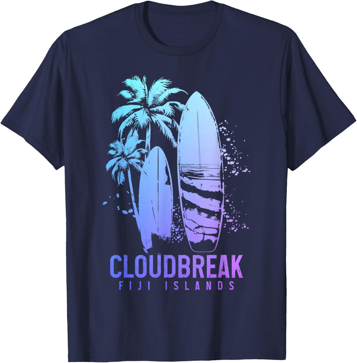 Cloudbreak Fiji Islands Surf Vintage Surfer T-Shirt - T-Shirt | Navy