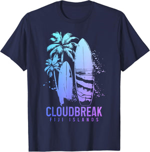 Cloudbreak Fiji Islands Surf Vintage Surfer T-Shirt - T-Shirt | Navy