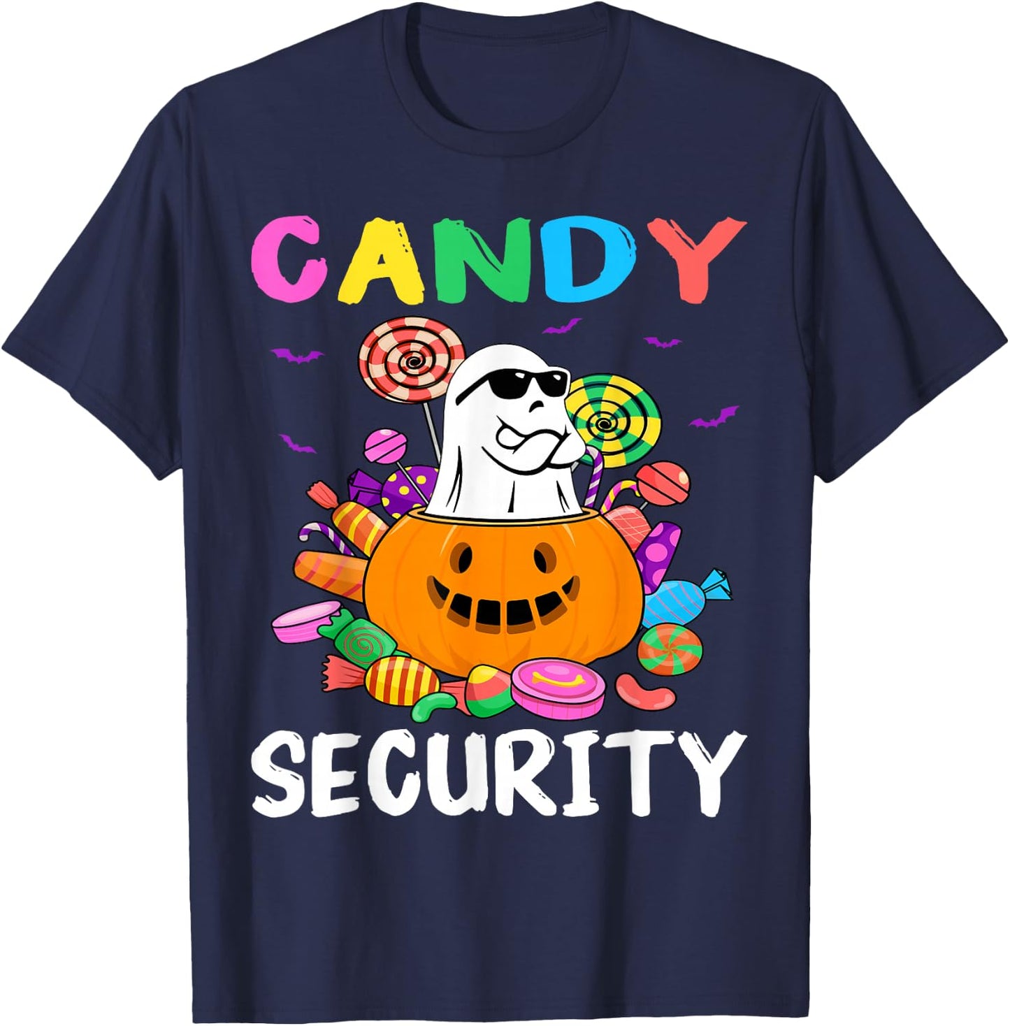 Candy Security Ghost Halloween Costume T-Shirt - T-Shirt | Navy