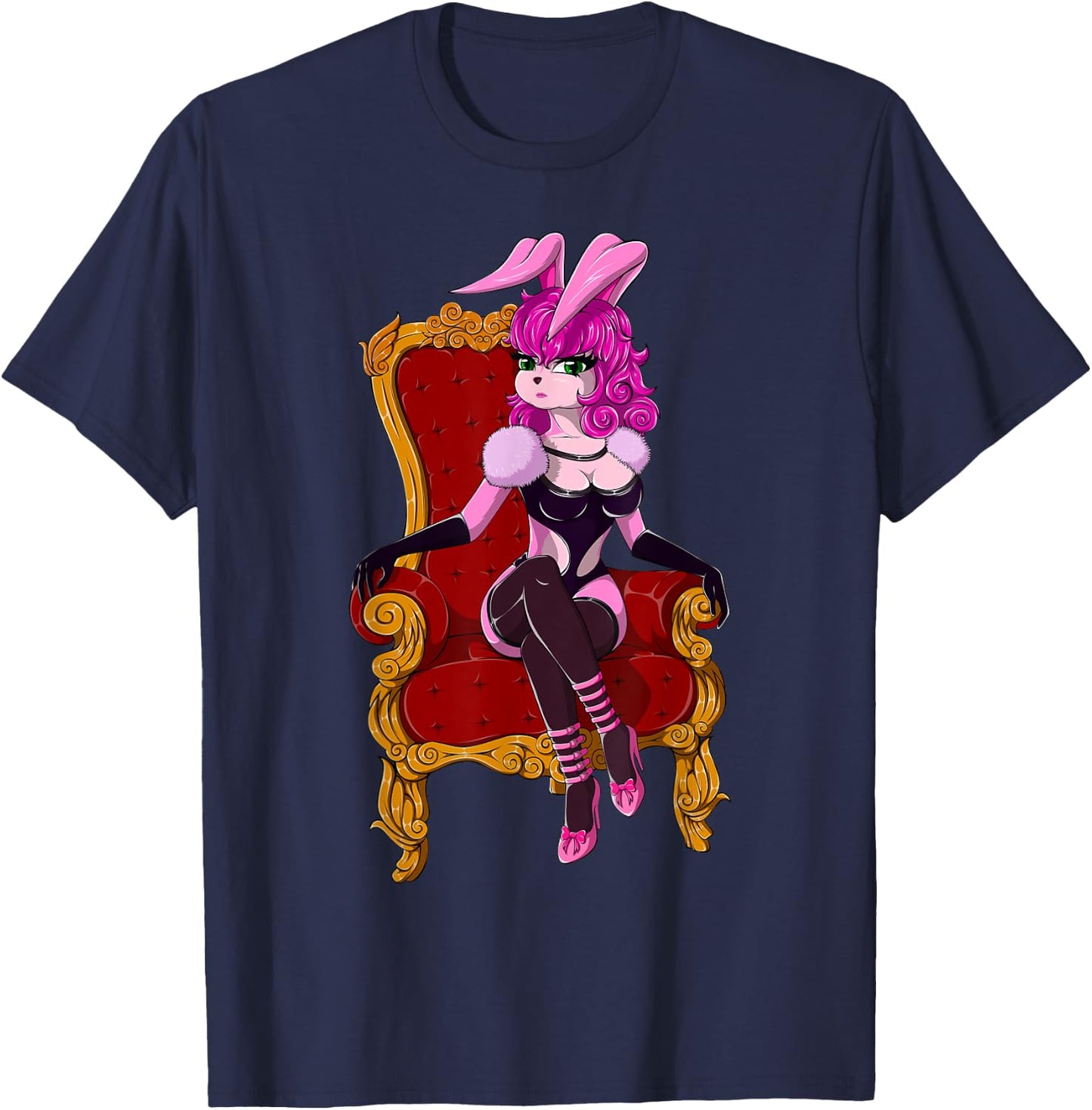 Domina on Throne | BDSM Goddess Mrress T-Shirt - T-Shirt | Navy