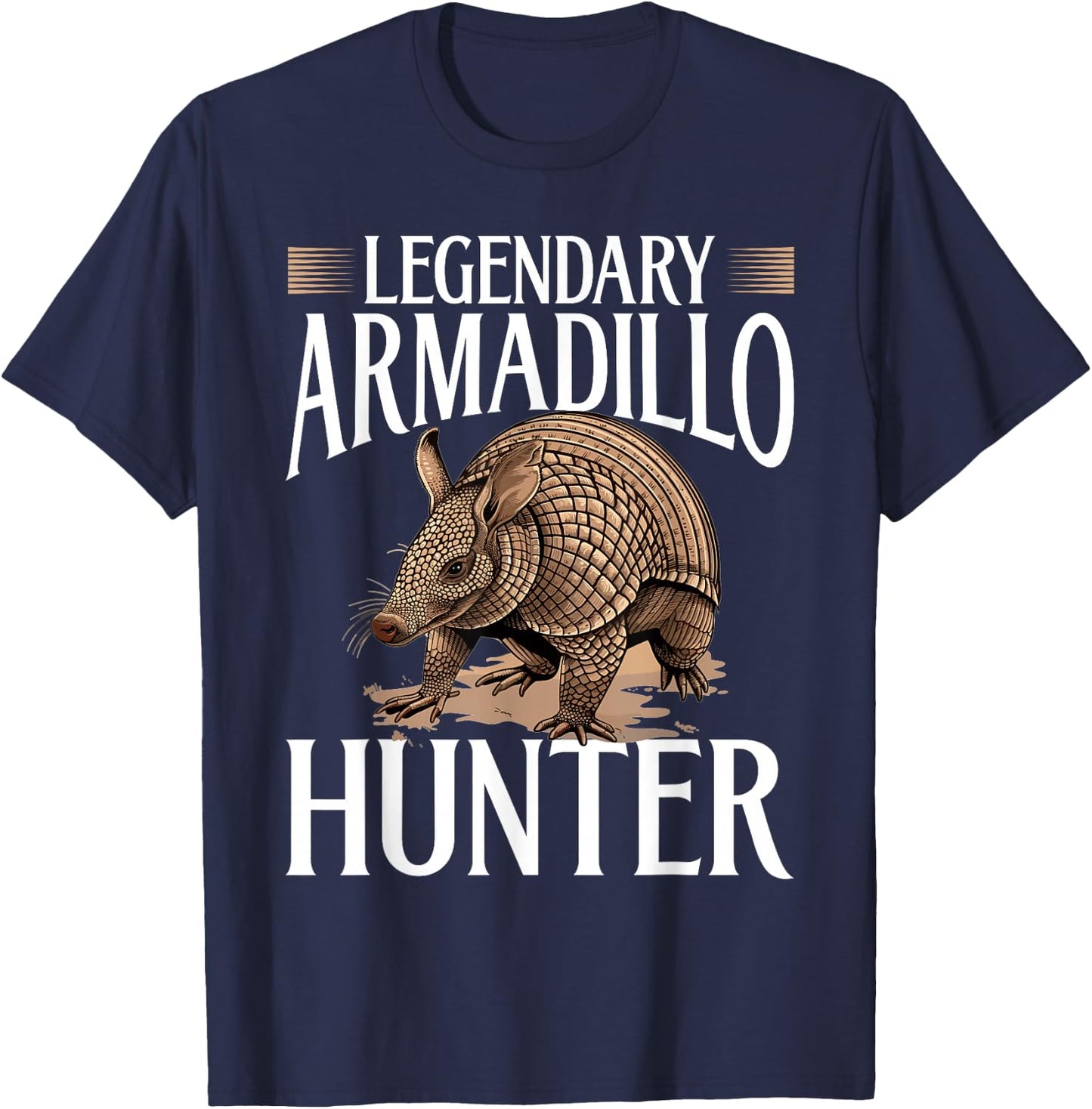 Funny Armadillo Animal Legendary Armadillo Hunter T-Shirt - T-Shirt | Navy