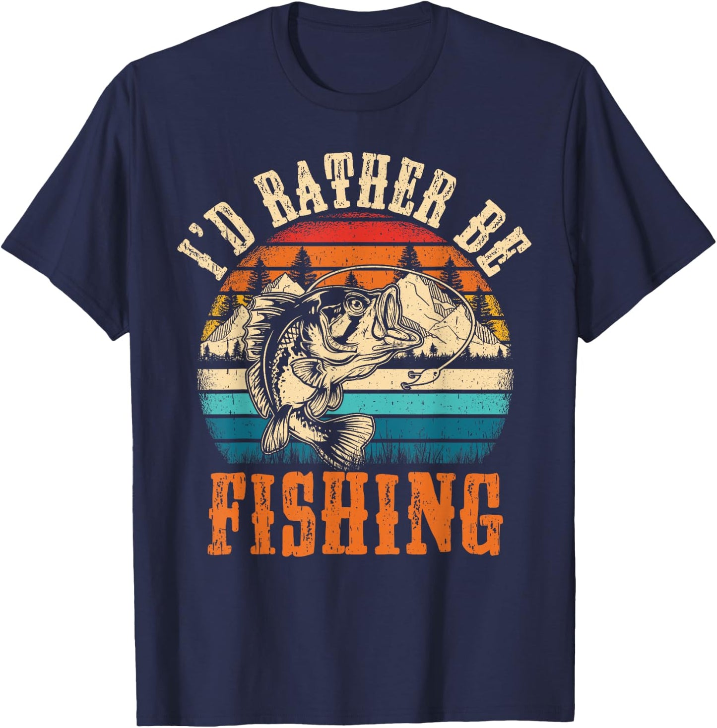 Funny Fishing Women Boy Kids Funny Bass Dad Fish T-Shirt - T-Shirt | Navy