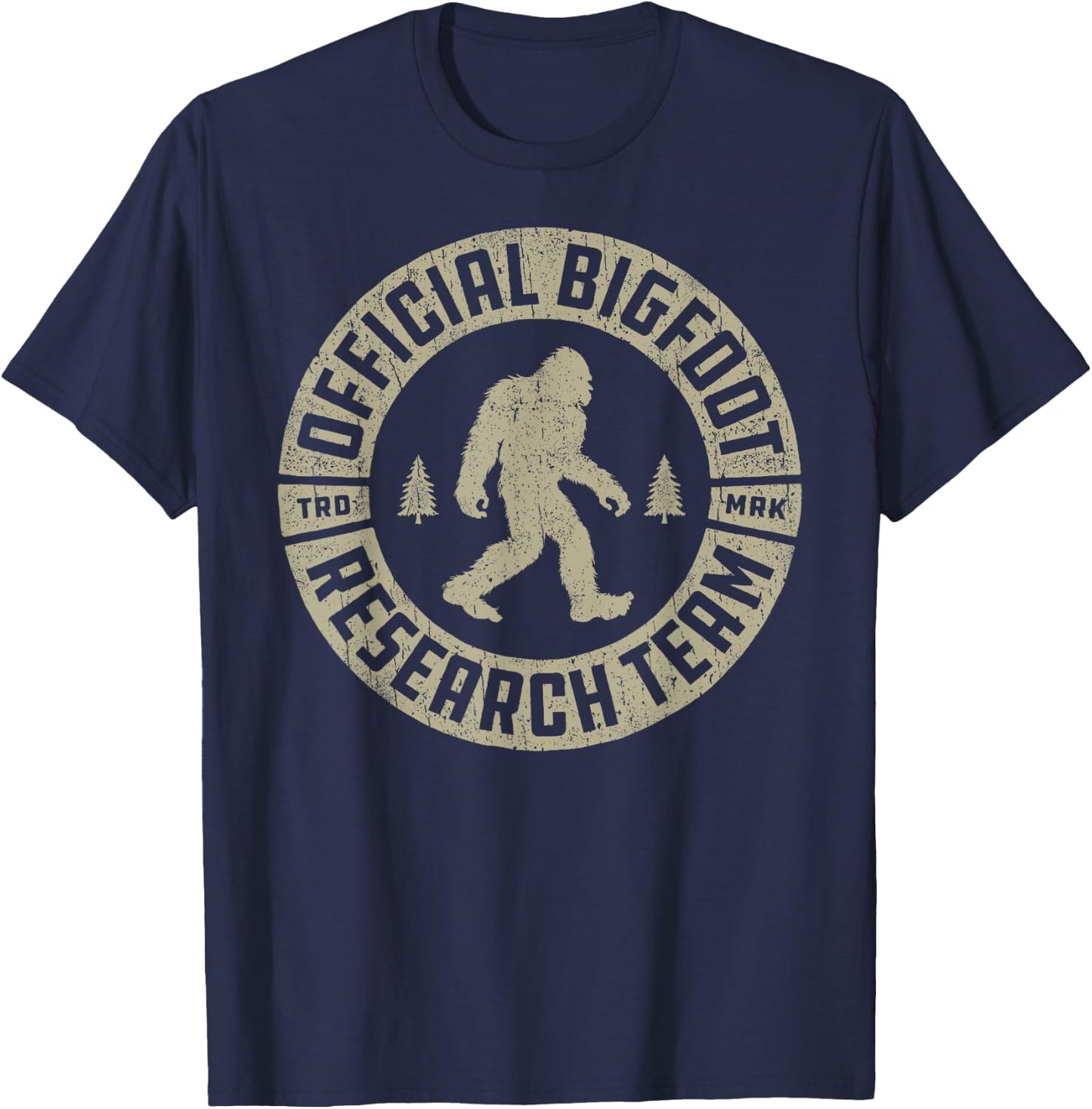 Bigfoot Research Team Retro Vintage Sasquatch Men Women T-Shirt - T-Shirt | Navy