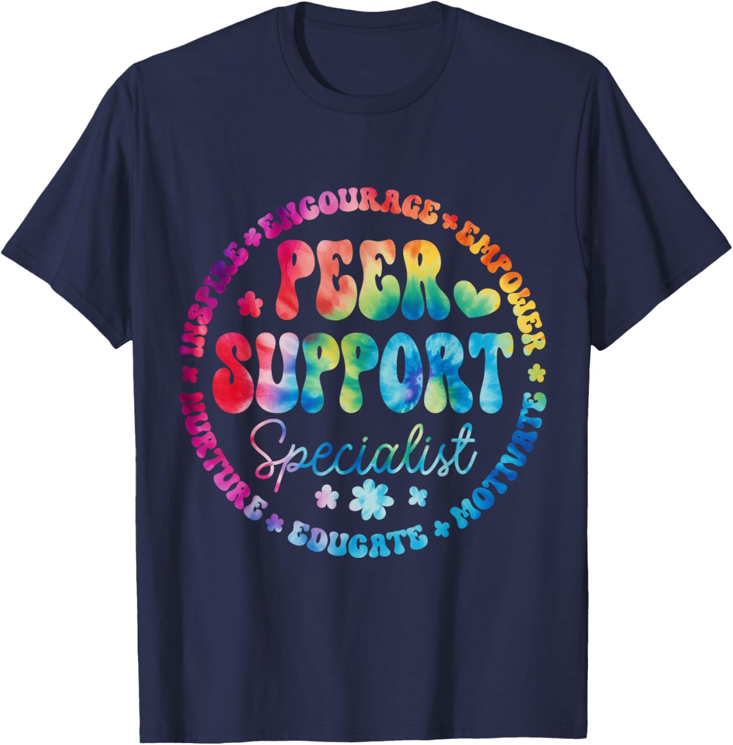 Peer Support Specialist Life Appreciation Week School T-Shirt - T-Shirt | Navy