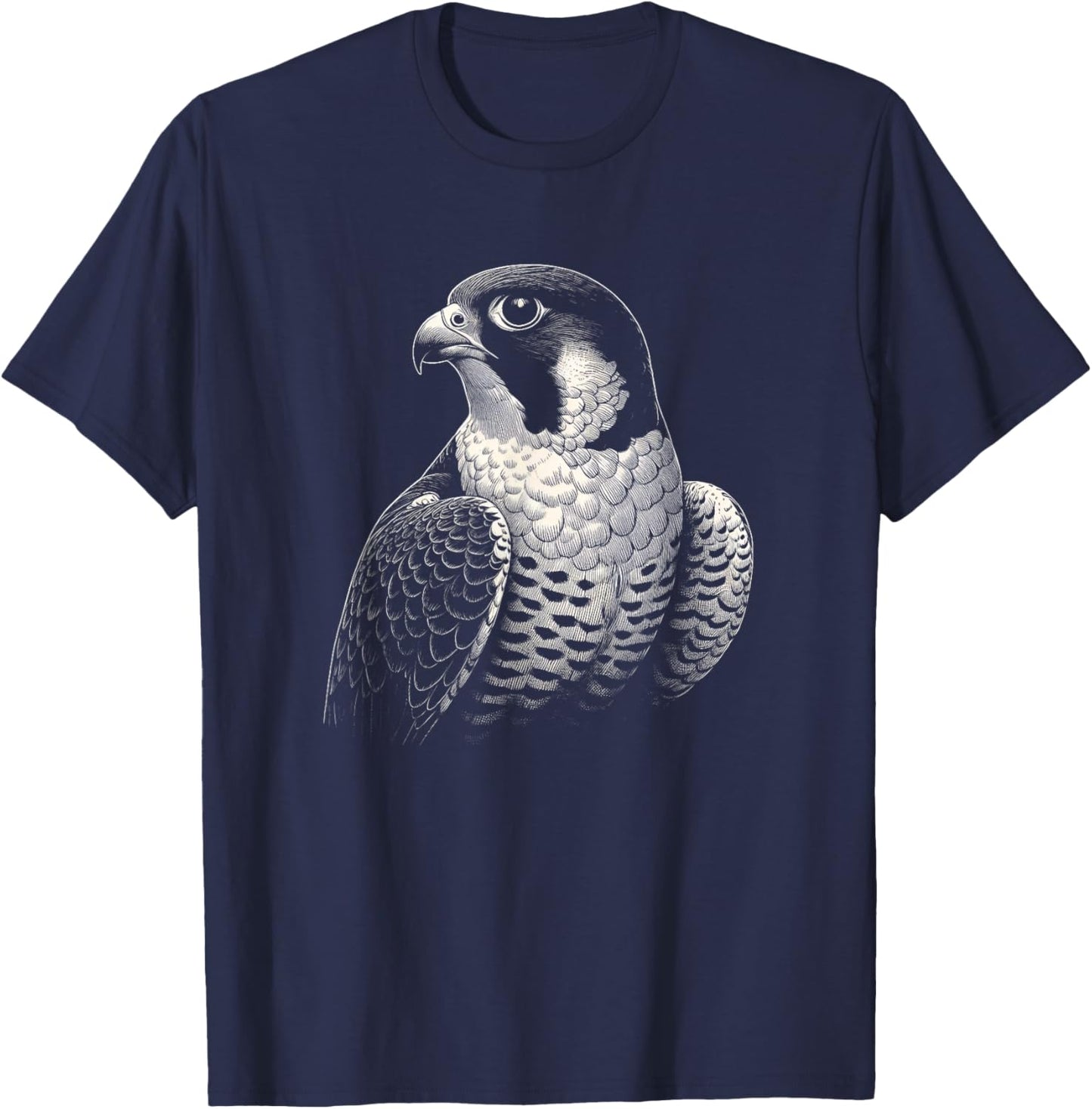 Vintage Peregrine Falcon Bird Graphic Art Design T-Shirt - T-Shirt | Navy