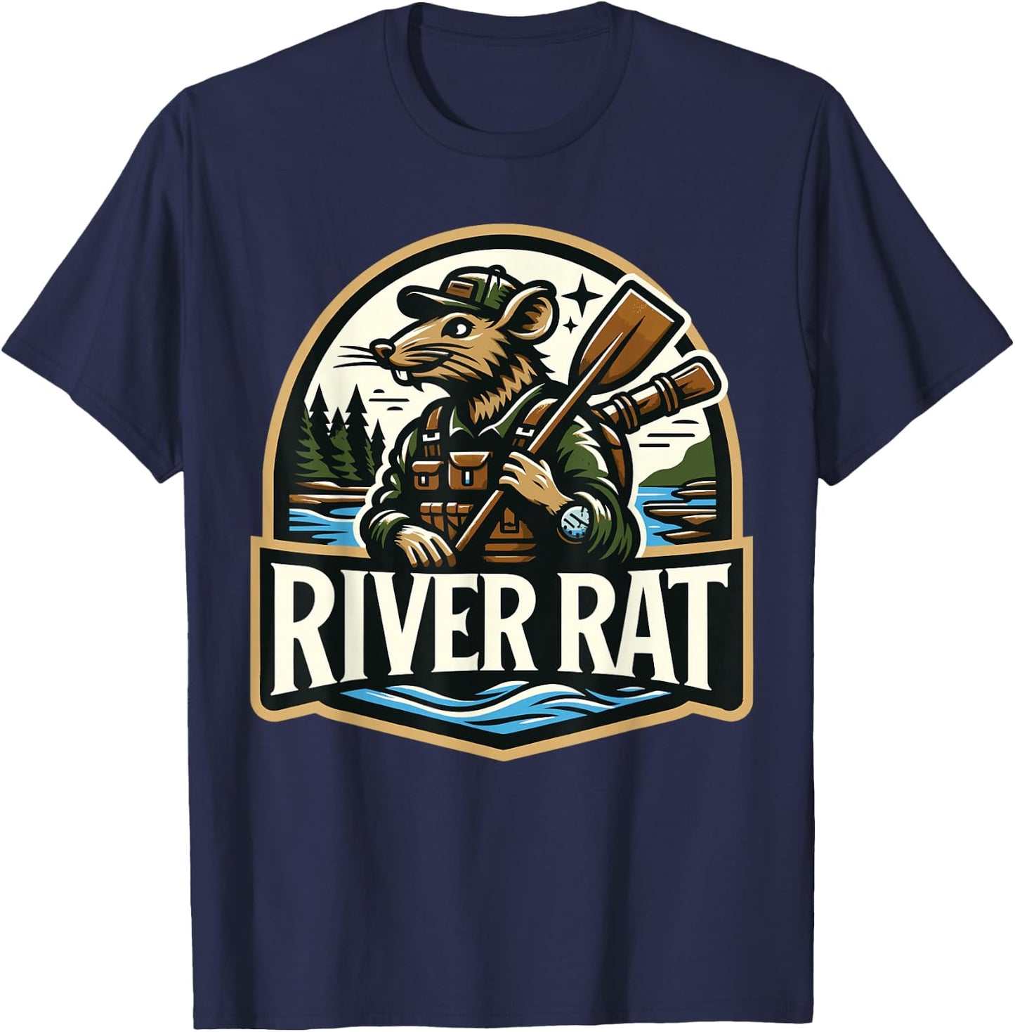 River Rat, River Life, River Adventures, River Rat T-Shirt - T-Shirt | Navy