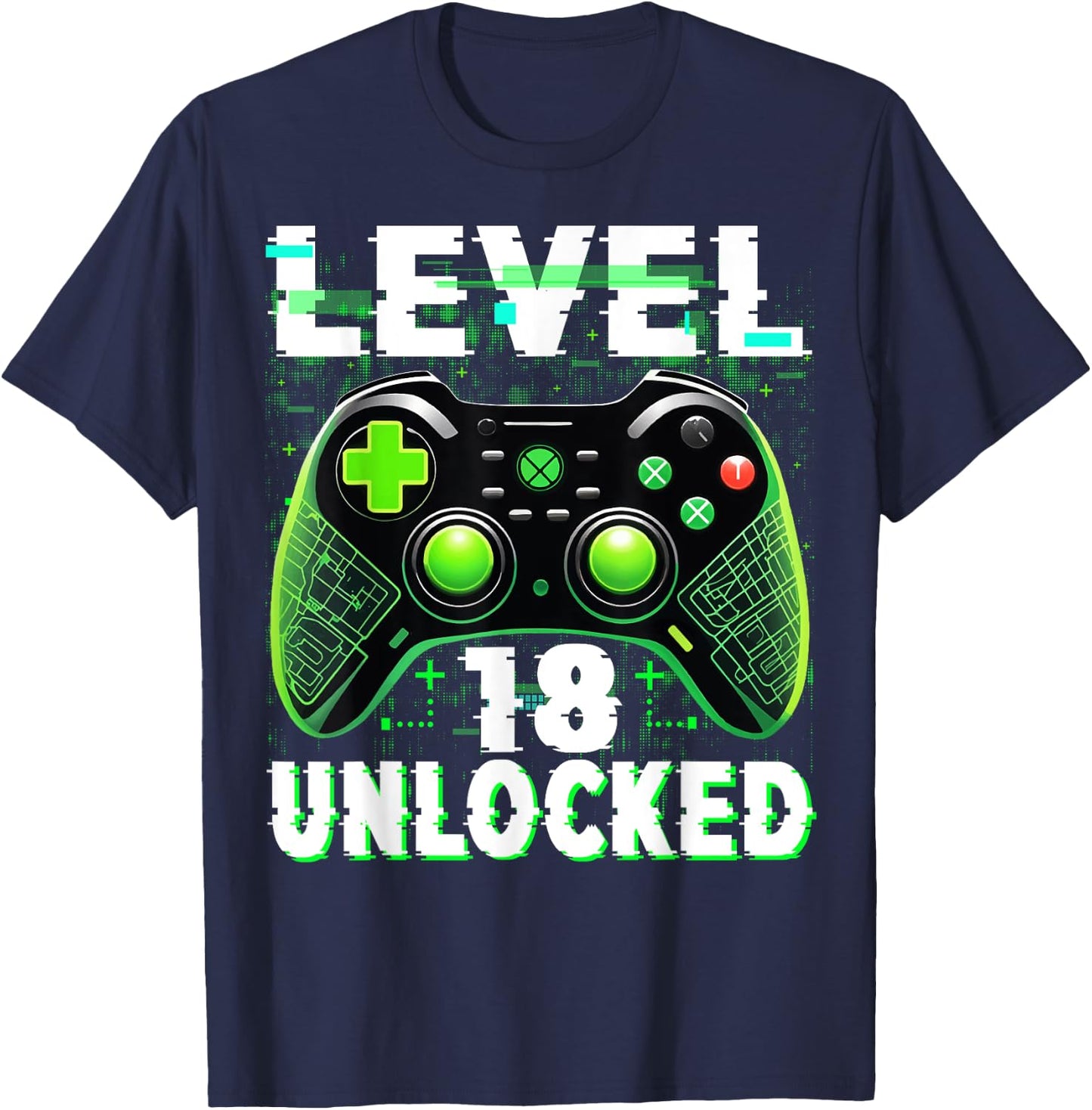 Level 18 Unlocked Shirt Funny Video Gamer Geek 18th Birthday T-Shirt - T-Shirt | Navy