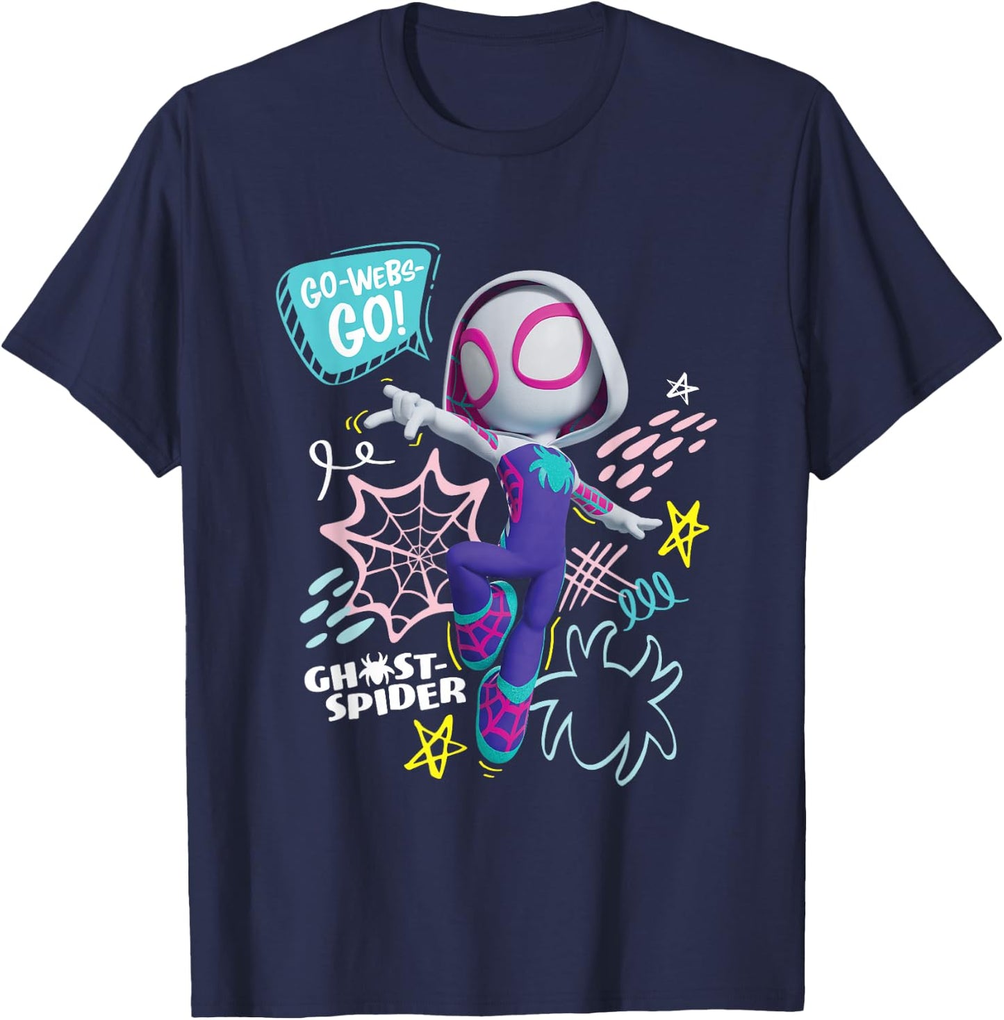 Marvel Spidey and His Amazing Friends Ghost-Spider Go Webs! T-Shirt - T-Shirt | Navy