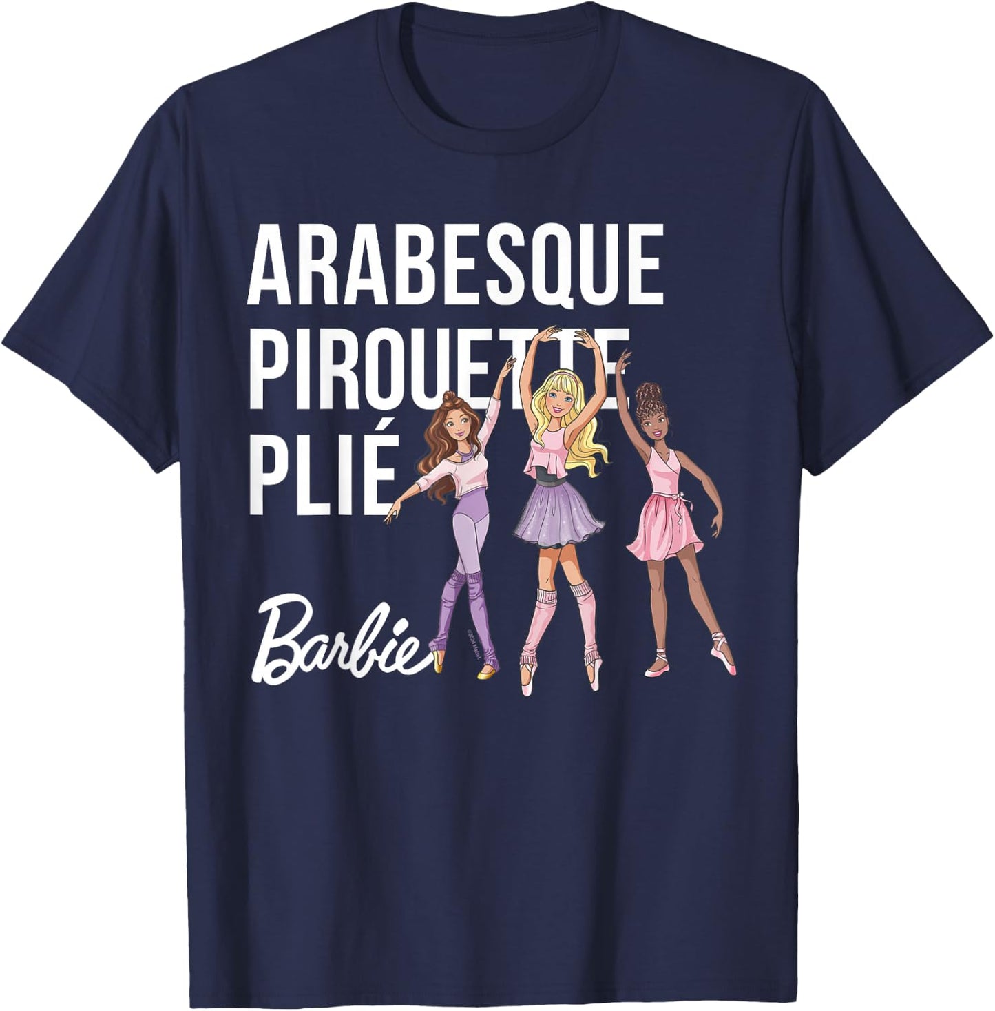 Barbie - Barbie Ballet Arabesque, Pirouette, Plié T-Shirt - T-Shirt | Navy
