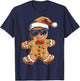 Gingerbread Christmas X-Mas Artwork Sunglasses Gingerbread T-Shirt - T-Shirt | Navy