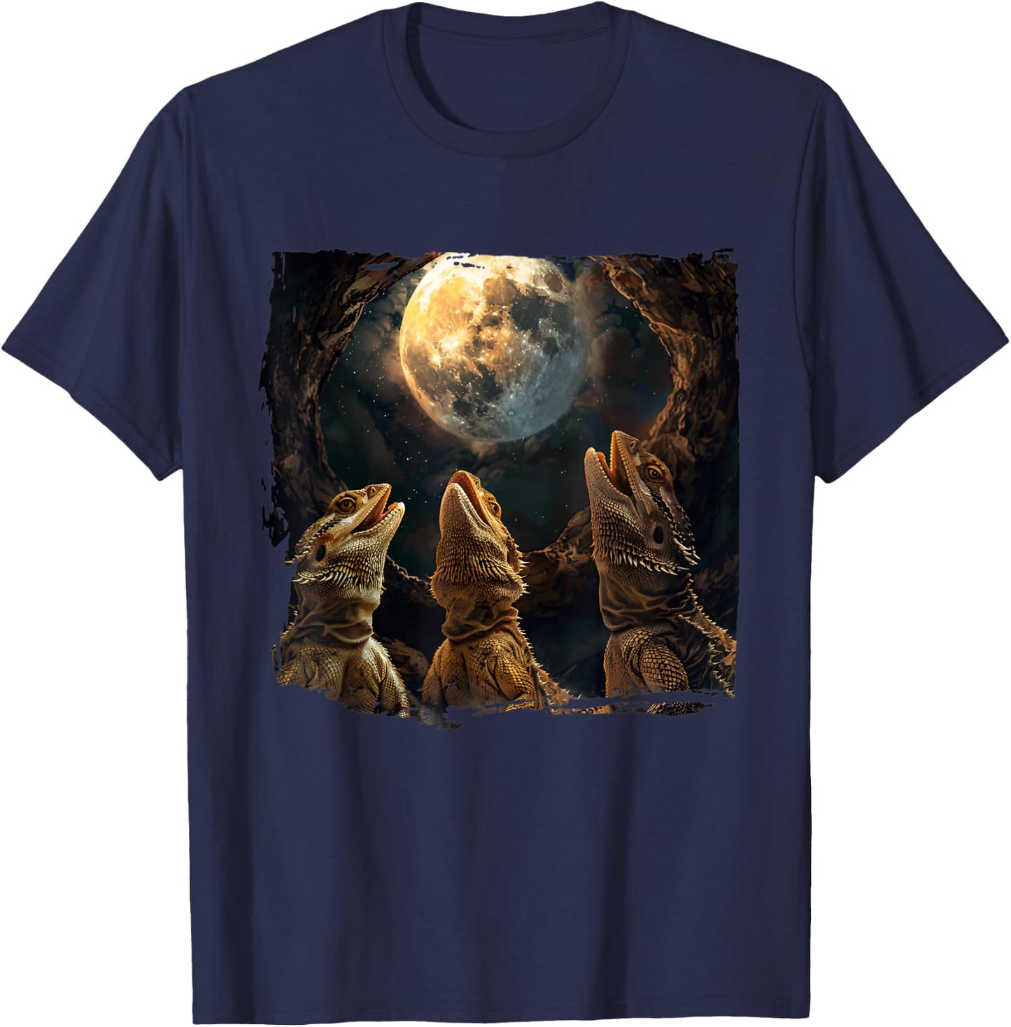Bearded Dragons Howl At Moon Bearded Dragons Owner T-Shirt - T-Shirt | Navy
