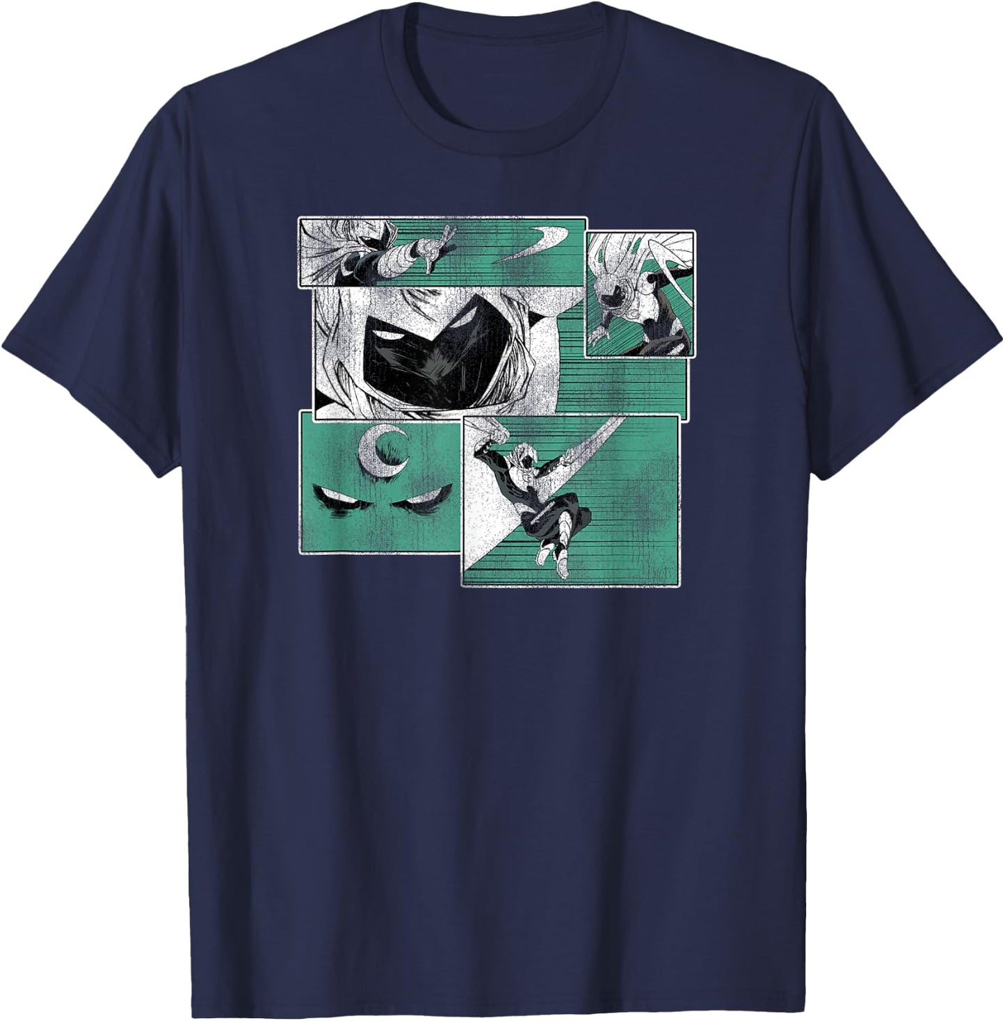 Marvel Moon Knight Graphic Comic Panels T-Shirt - T-Shirt | Navy