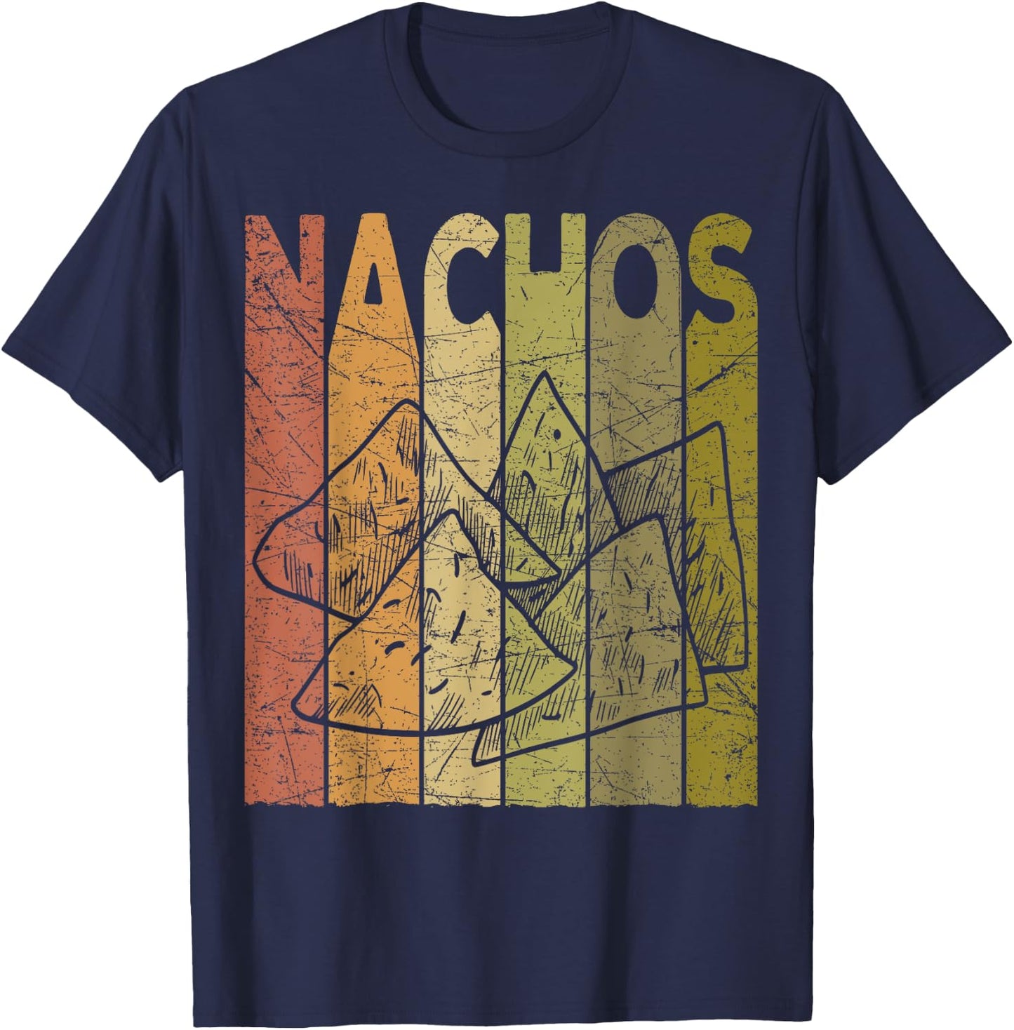 Mexican Nachos Vintage Mexican Food Retro Foodie Nacho T-Shirt - T-Shirt | Navy