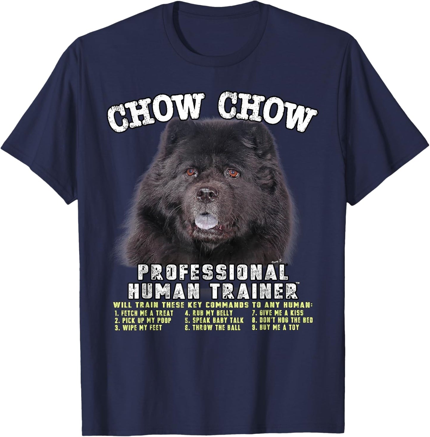 Chow Chow Black Professional Human Trainer T-Shirt - T-Shirt | Navy