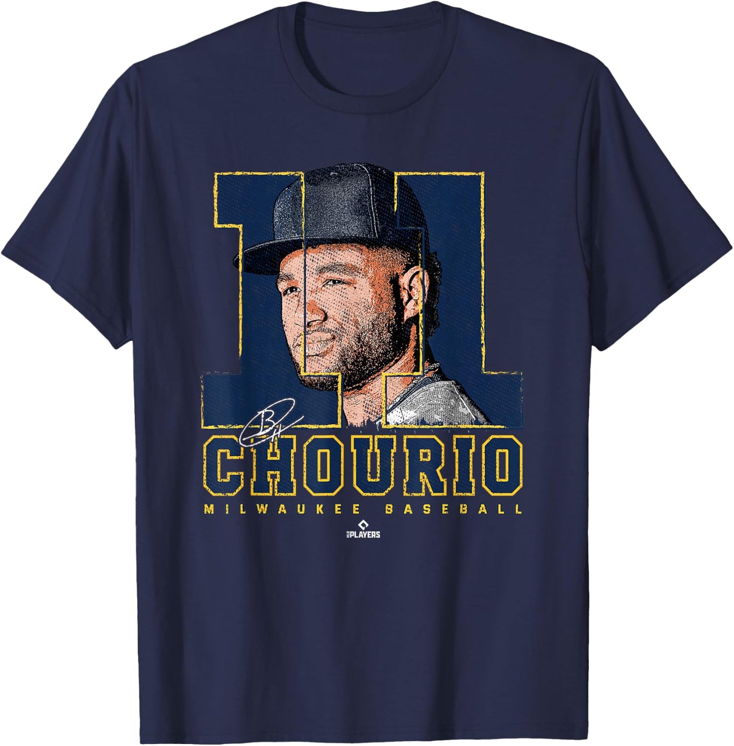 Silhouette Jackson Chourio Milwaukee MLBPA T-Shirt - T-Shirt | Navy