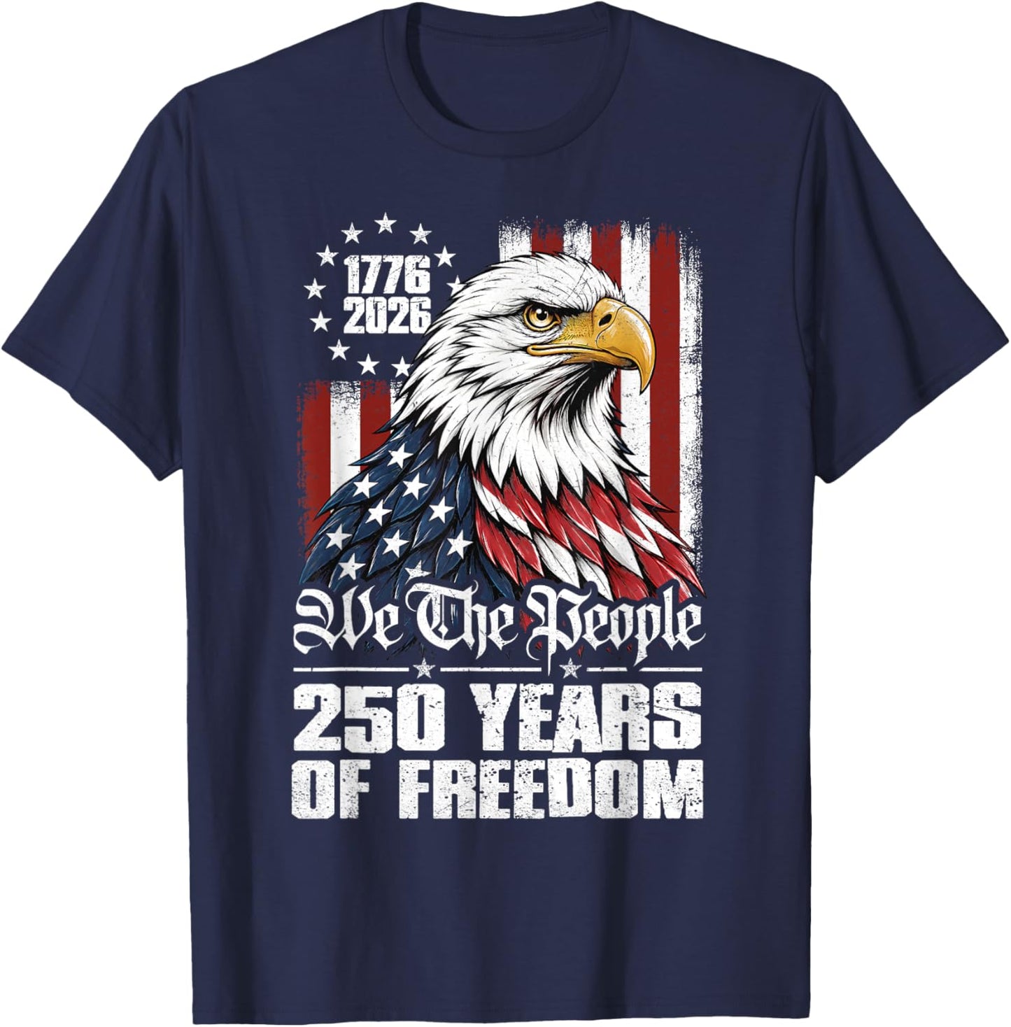 250 Years Eagle American Flag 250th Anniversary 4th of July T-Shirt - T-Shirt | Navy