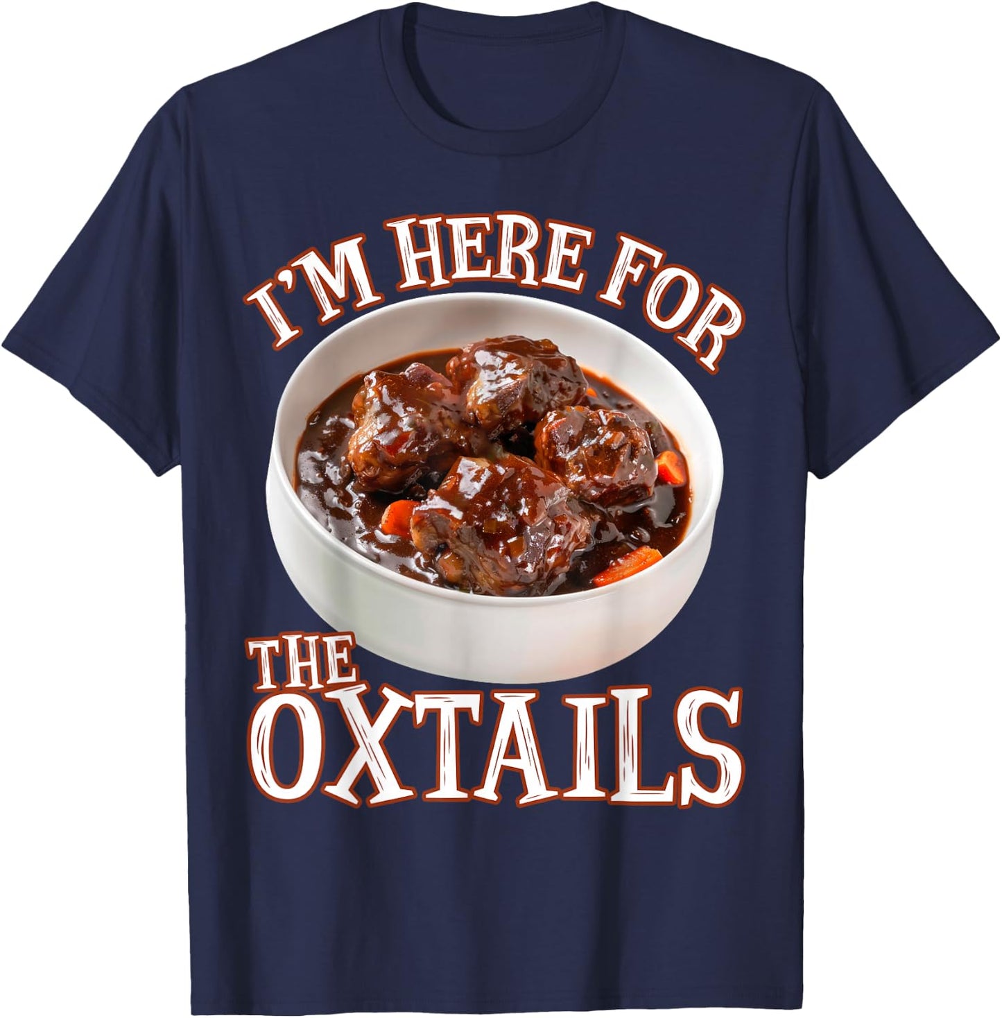 Oxtails Jamaican Food Caribbean Funny T-Shirt - T-Shirt | Navy