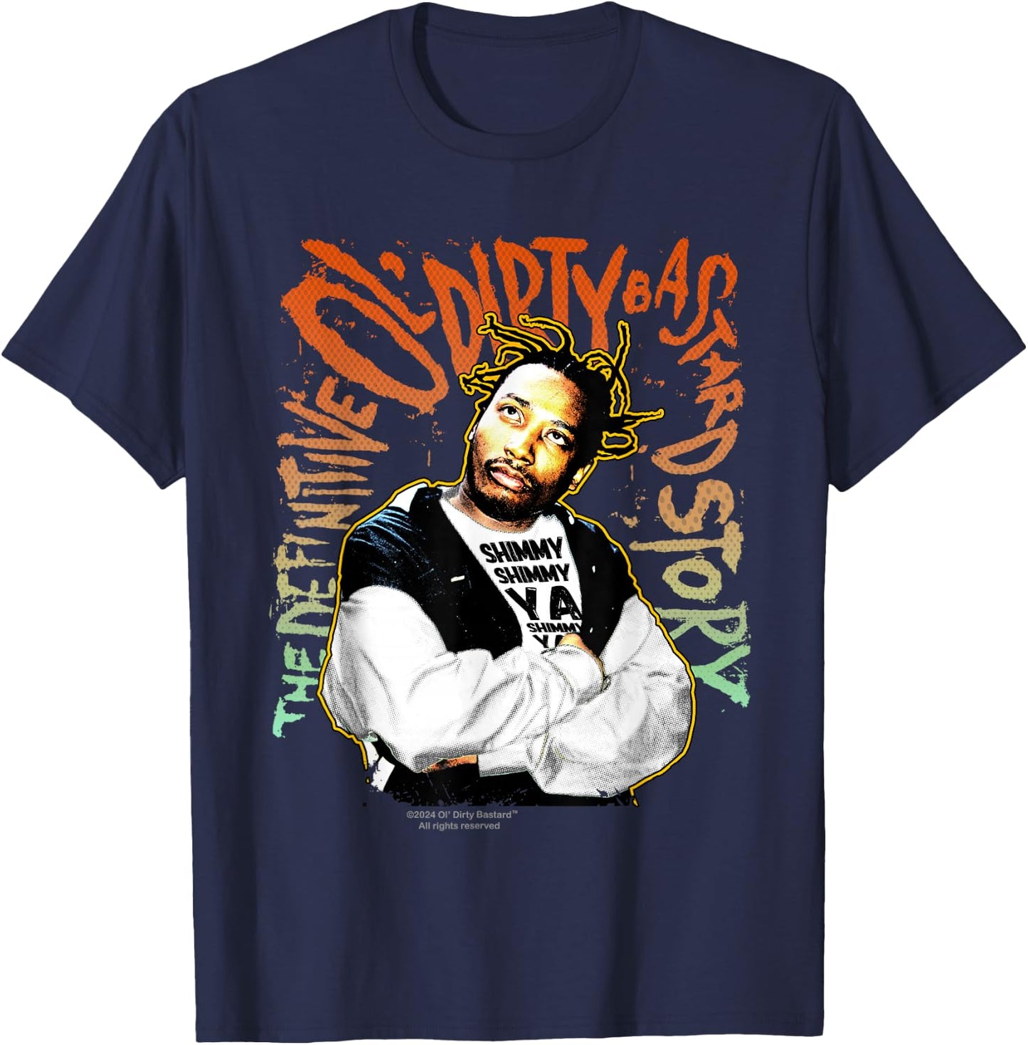 ODB Ol Dirty Ba--ard Shimmy Ya Retro 90s Hip Hop Rap Style T-Shirt - T-Shirt | Navy