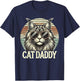 Cat Daddy Cool Maine Coon Cat Father's Day Retro Cat Dad T-Shirt - T-Shirt | Navy