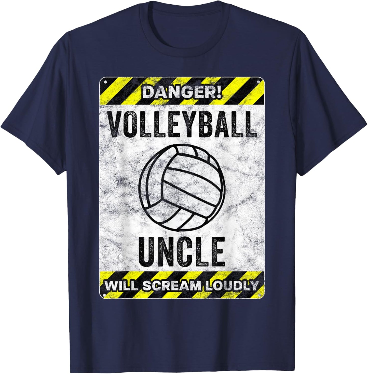 Funny Volleyball Uncle Sign Volleyball Uncle T-Shirt - T-Shirt | Navy