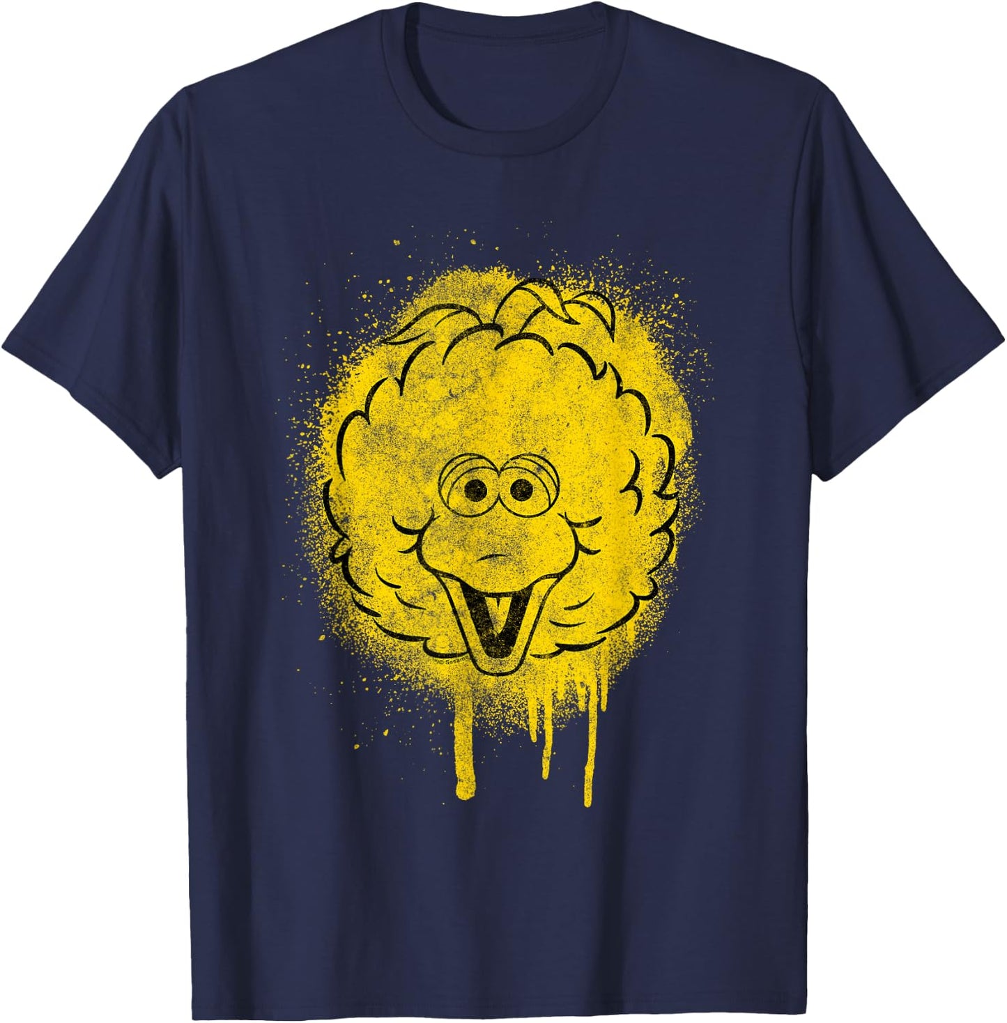 Sesame Street Big Bird Graffiti Spray Face Halloween Costume T-Shirt - T-Shirt | Navy