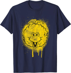 Sesame Street Big Bird Graffiti Spray Face Halloween Costume T-Shirt - T-Shirt | Navy