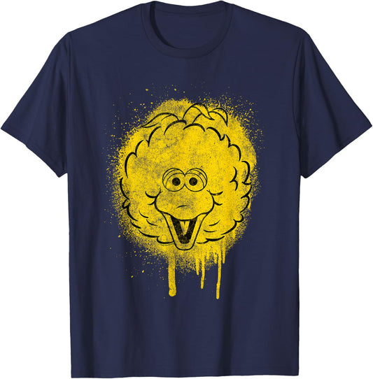 Sesame Street Big Bird Graffiti Spray Face Halloween Costume T-Shirt - T-Shirt | Navy