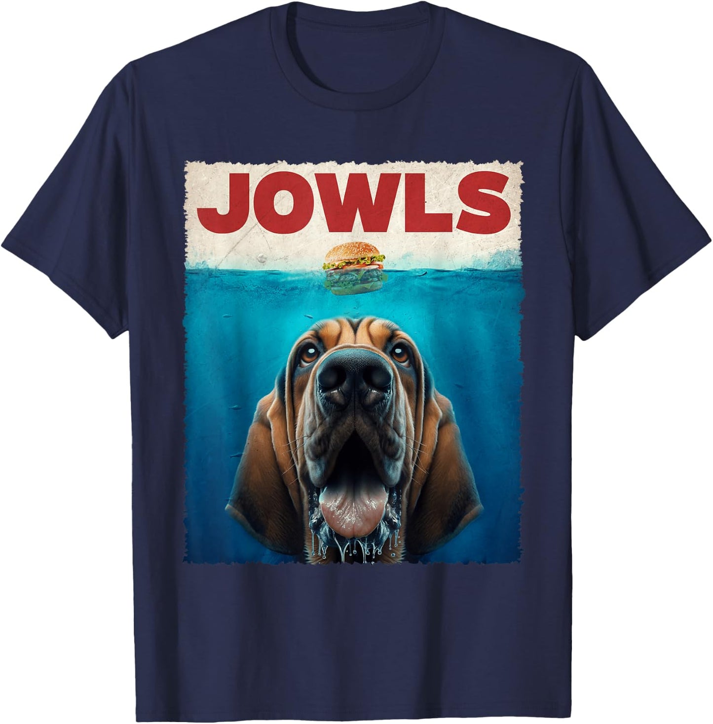 Graphic Jowls Bloodhound Dogs Awesome Animal Costume Humor T-Shirt - T-Shirt | Navy